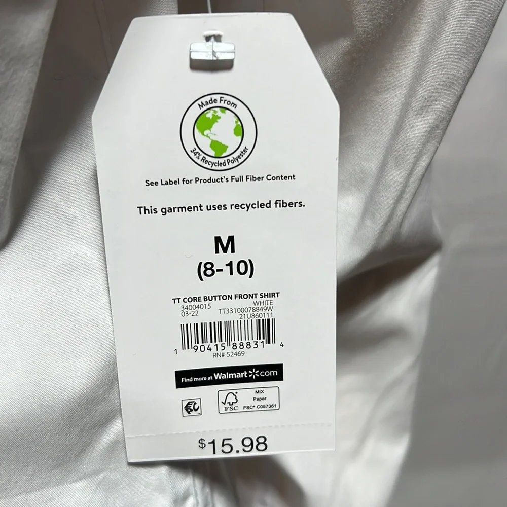 Time and Tru Women’s Button Front Shirt - Picture 4 of 10